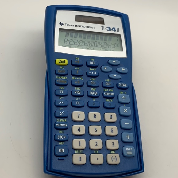 Texas Instruments TI-34 II Solar Math Scientific Calculator Blue with Cover - Picture 3 of 15